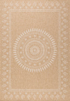 Alfombra Natural Efecto Yute - Motivos Orientales Blancos