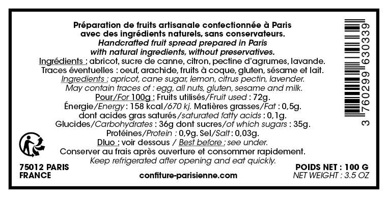 Confiture Abricot Lavande