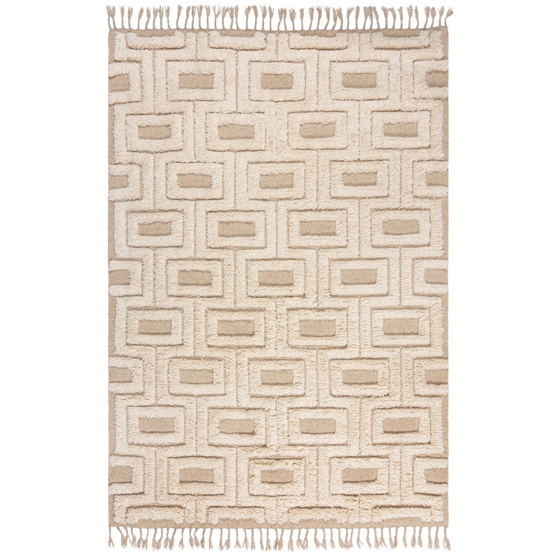 Tapis Shaggy En Laine Greek Key