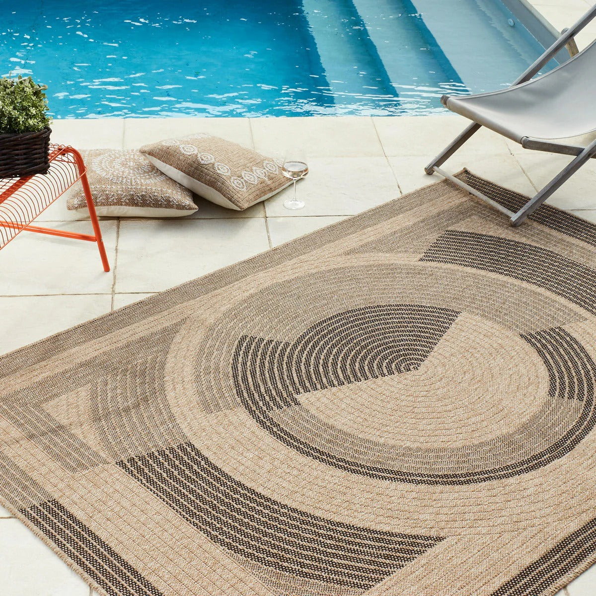 Nature Rug Natural Jute Look - Black Pattern