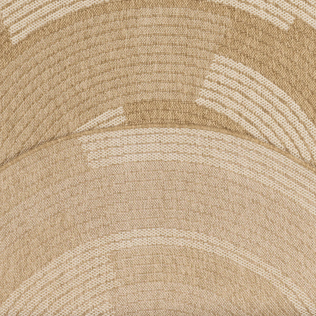 Round Nature Rug Natural Jute Look - White Pattern