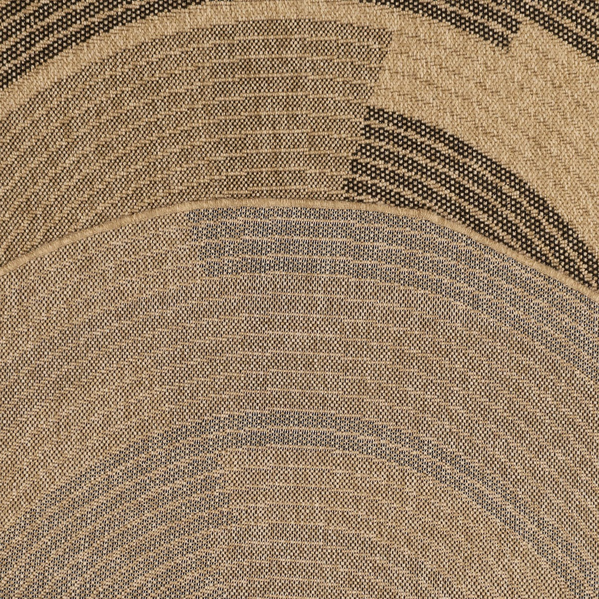 Alfombra redonda Nature aspecto yute natural - Estampado negro