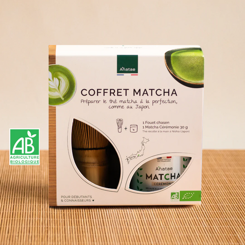 Coffret Matcha : Thé Matcha Cérémonie Bio Et Fouet En Bambou Chasen