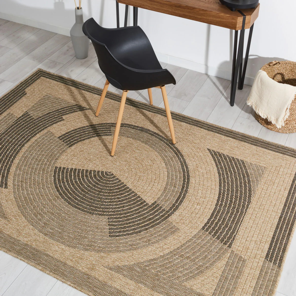 Nature Rug Natural Jute Look - Black Pattern