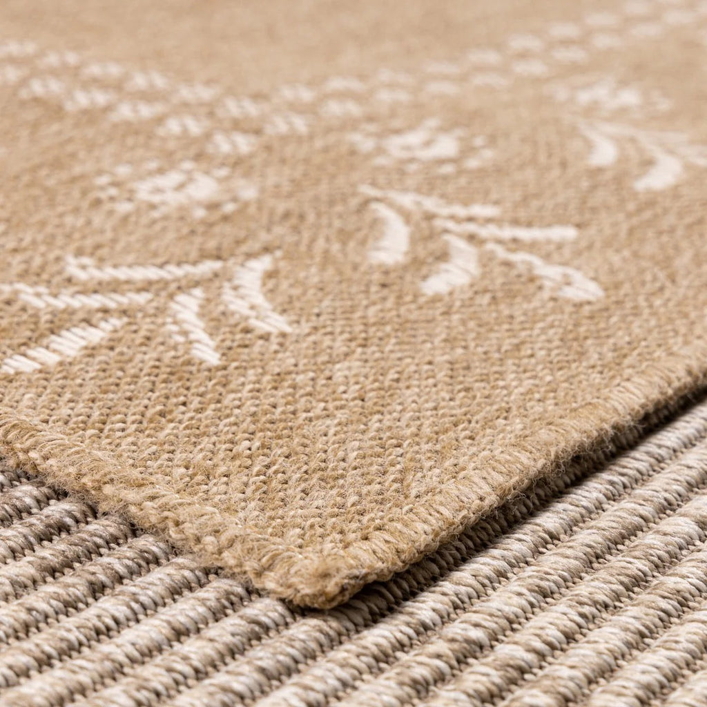 Alfombra Natural Efecto Yute - Motivos Orientales Blancos