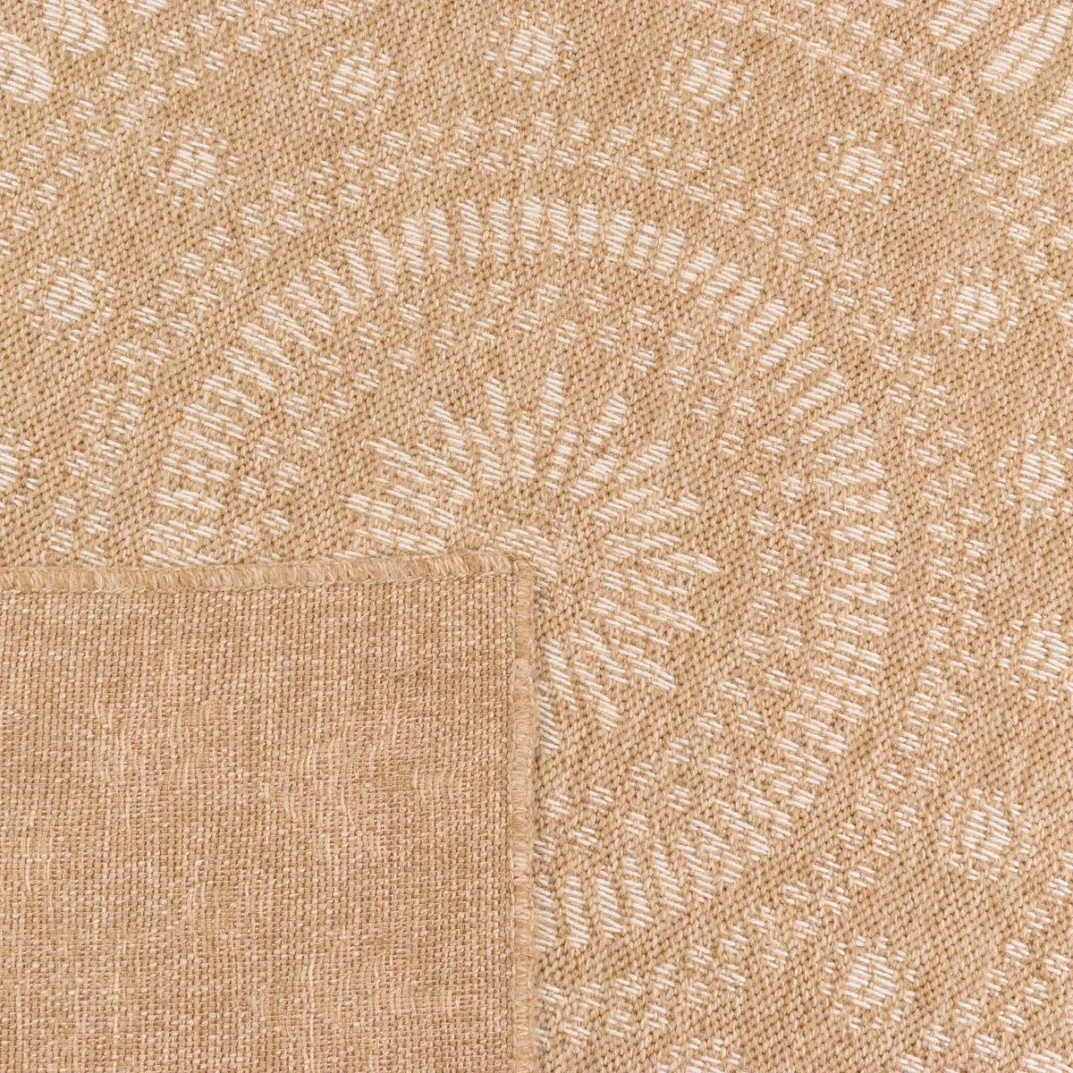 Alfombra Natural Efecto Yute - Motivos Orientales Blancos