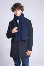 Sciarpa Stola Unisex In Cashmere - Blu Marino - Misto - 100% Cashmere
