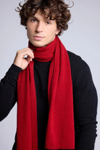 Sciarpa Stola Unisex Scarf - Rosso Bordeaux - Unisex - 100% Cashmere
