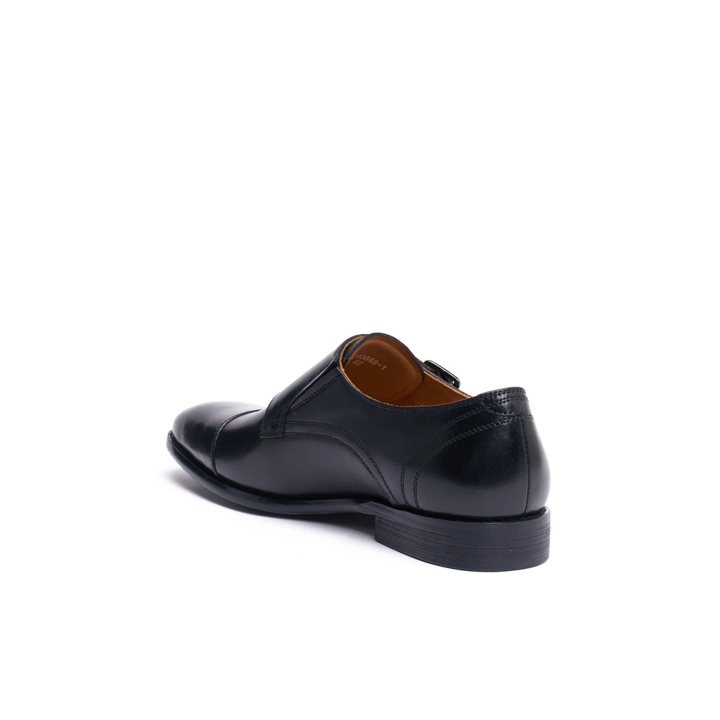Double Monk Strap With Straight Toe Cap - Black - Men
