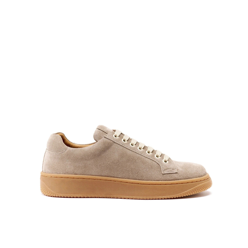 Lace-Up Trainers - Taupe - Women