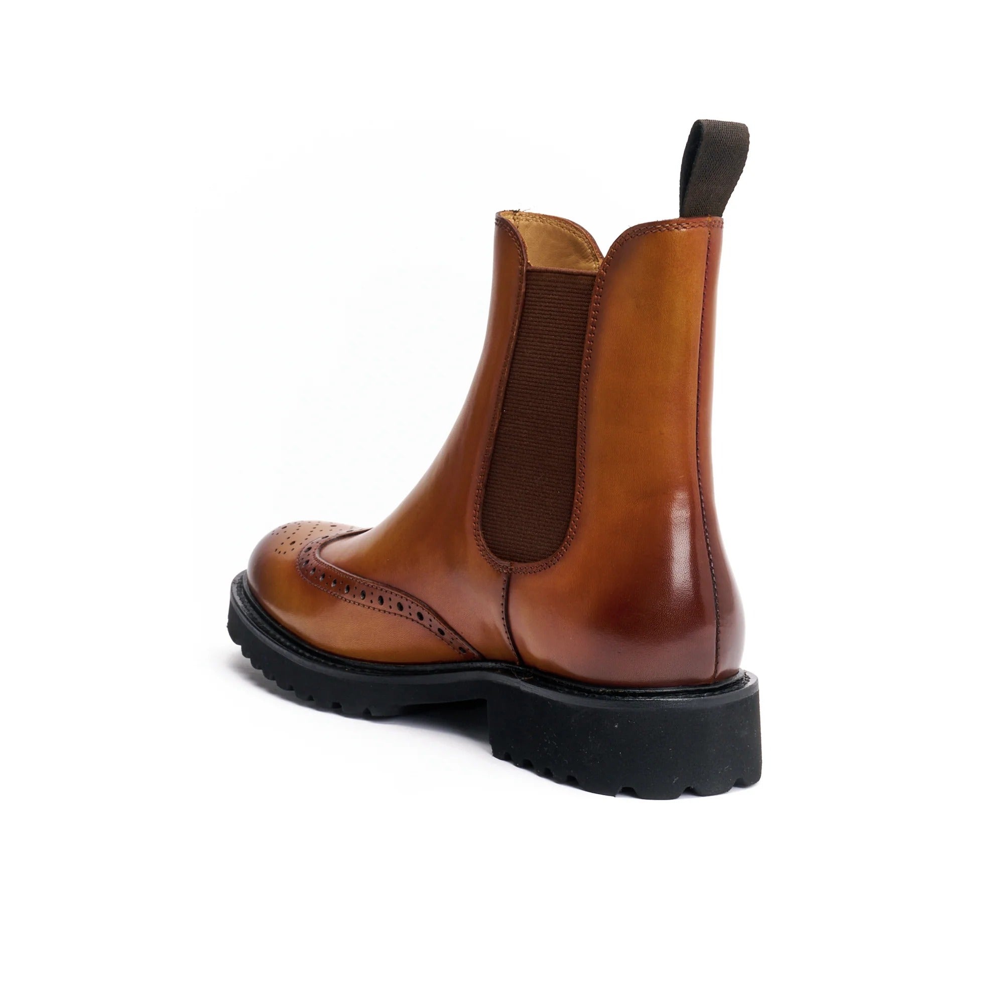 Light Brown Chelsea Ankle Boots with Golf Toe - Women