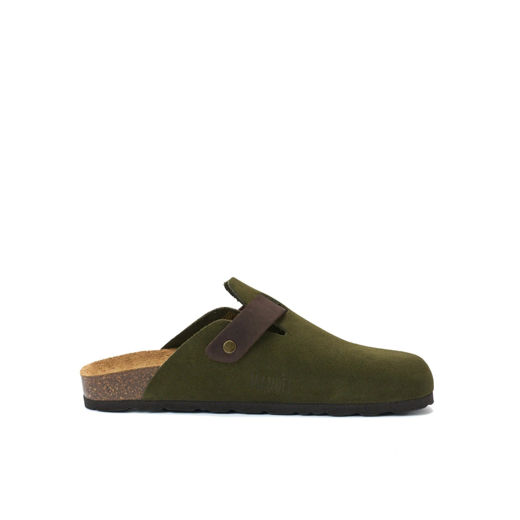 Zuecos Noe Suede Moss Green - Mujer