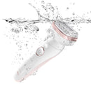 Npi Braun Épilateur Silk-Épil 9 - Avec Tête De Rasoir Pour Femmes Et Sabot Tondeuse - Blanc/Rose