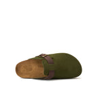 Zuecos Noe Suede Moss Green - Mujer