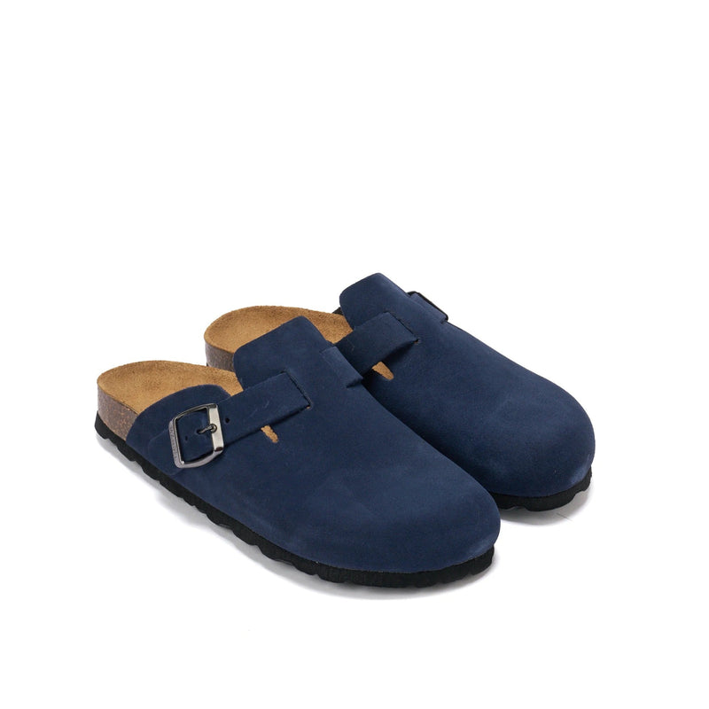 Noe Suede Navy Clogs - Men