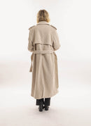 Koché - Manteau En Laine Bouclée - Beige - Femme