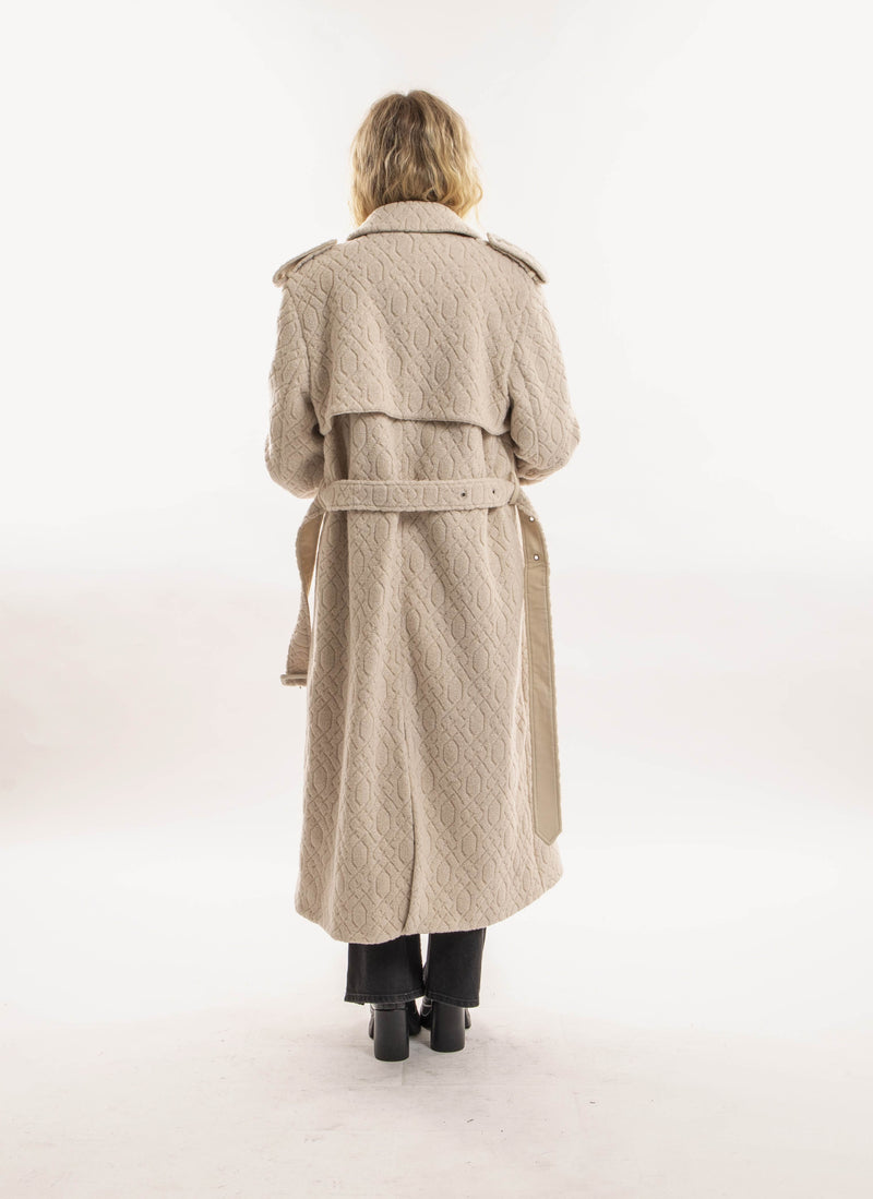 Koché - Manteau En Laine Bouclée - Beige - Femme