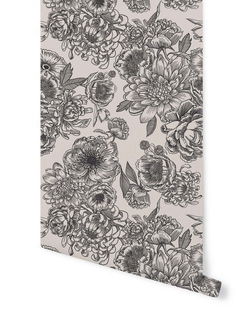 Papier Peint In Bloom - Black