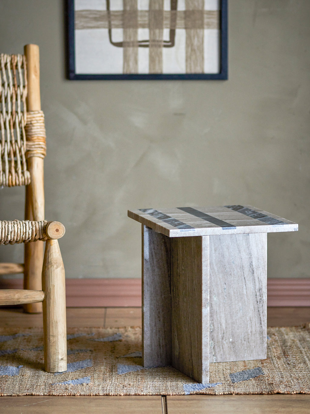 Clea - Side Table - Brown - Marble