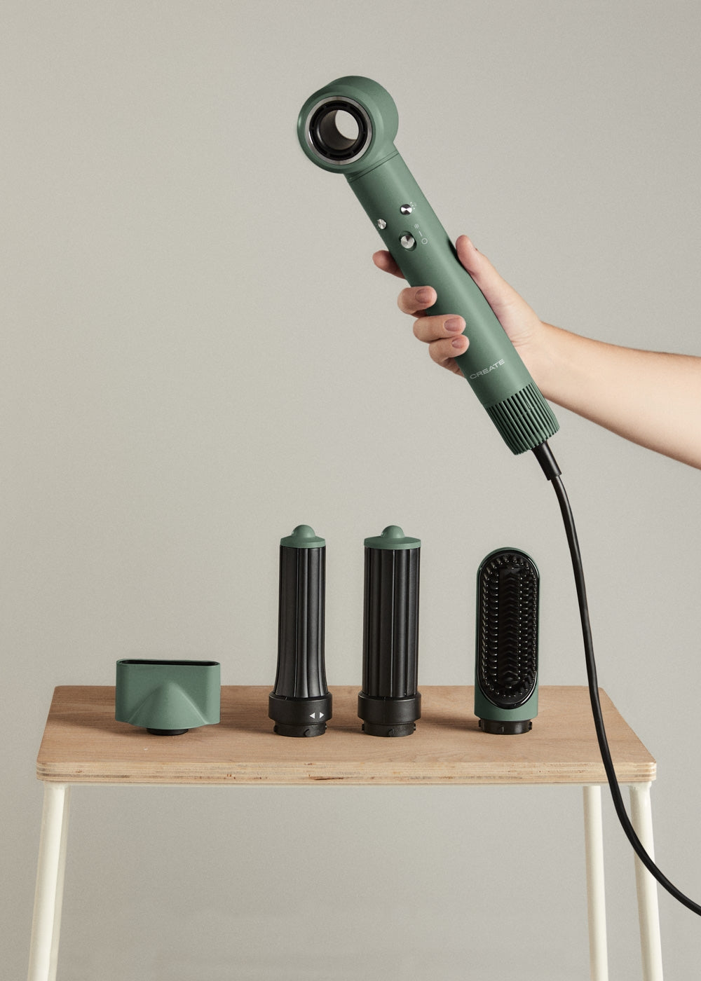 Ion Styler Pro - 5-in-1 Ionic Hair Dryer & Styling Brush - Sage