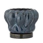 Hollis - Lot de 2 Cache-Pots Avec Soucoupe - Bleu - Grès