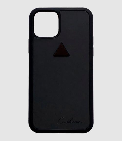 Carbone - Coque Iphone Pierre Tourmaline Cuir Noir - Mixte