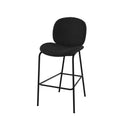 Chaise pour îlot central Iris en tissu bouclé noir 63,5 cm (lot de 2)