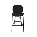 Chaise pour îlot central Iris en tissu bouclé noir 63,5 cm (lot de 2)