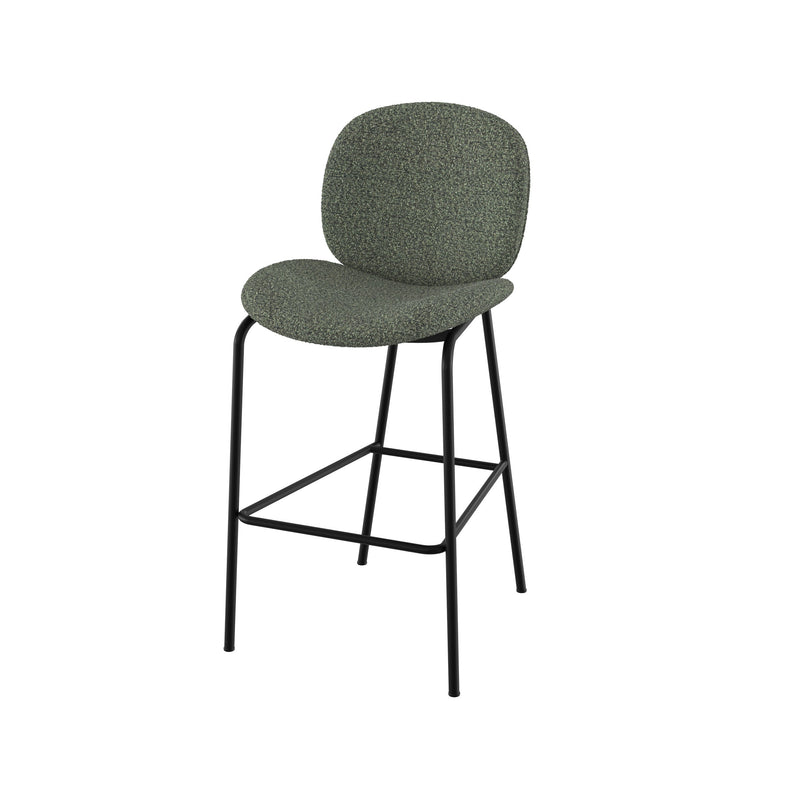 Chaise pour îlot central Iris en tissu bouclé vert kaki 63,5 cm (lot de 2)