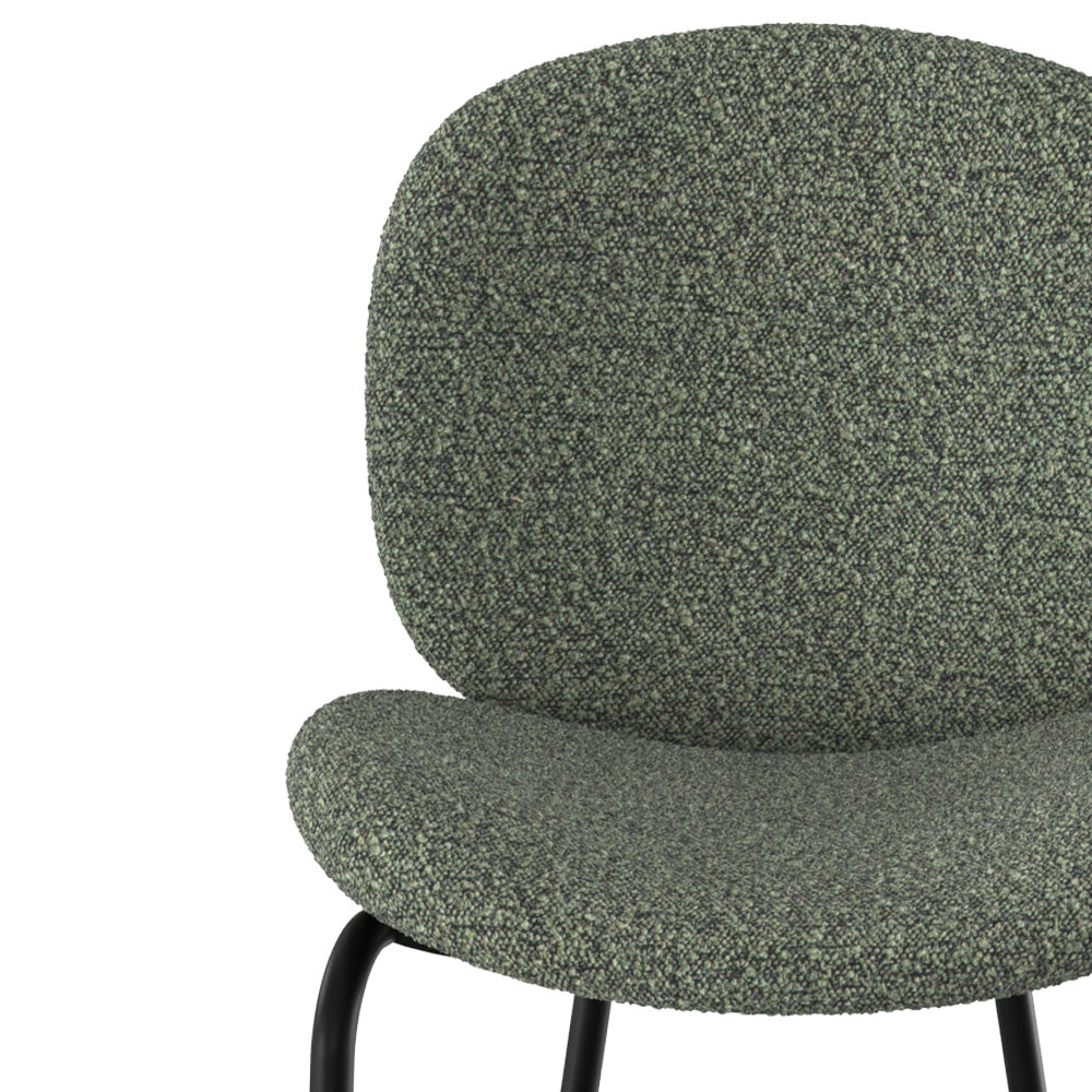Iris - Lot De 2 Chaises Pour Îlot Central En Tissu Bouclé Vert
