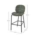 Chaise pour îlot central Iris en tissu bouclé vert kaki 63,5 cm (lot de 2)