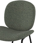 Iris - Lot De 2 Chaises En Tissu Bouclé Vert Et Pieds En Métal Noir