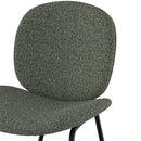 Chaise Iris en tissu bouclé vert kaki et pieds en métal noir (lot de 2)