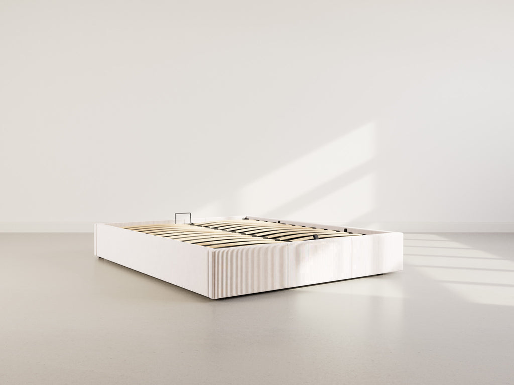 Isa - Letto Contenitore - Velluto a Coste - Beige