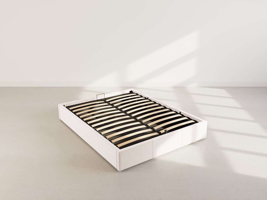 Isa - Letto Contenitore - Velluto a Coste - Beige