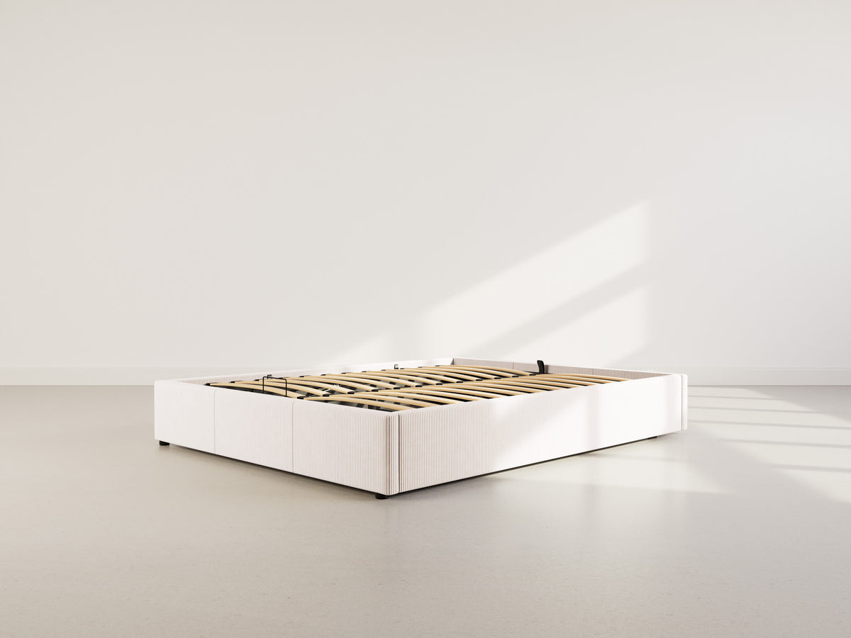 Isa - Letto Contenitore - Velluto a Coste - Beige