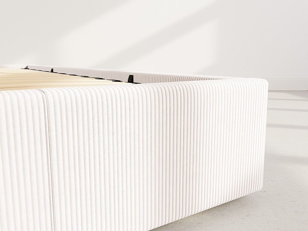 Isa - Letto Contenitore - Velluto a Coste - Beige