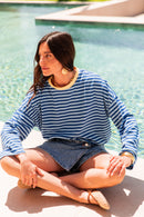 ISIA Bleu Marine/Jaune - Top Oversize