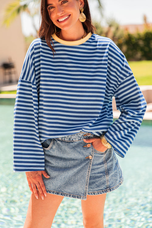 ISIA Navy Blue/Yellow - Oversize Top