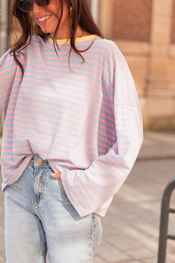 ISIA Rose/Jaune - Top Oversize