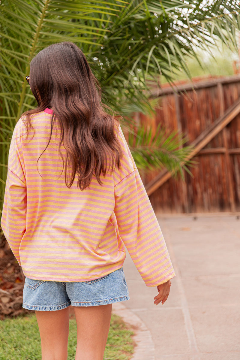 ISIA Jaune/Rose - Top Oversize