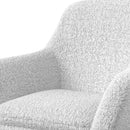 Rocking-chair Isola en tissu bouclé blanc