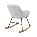 Rocking-chair Isola en tissu bouclé blanc