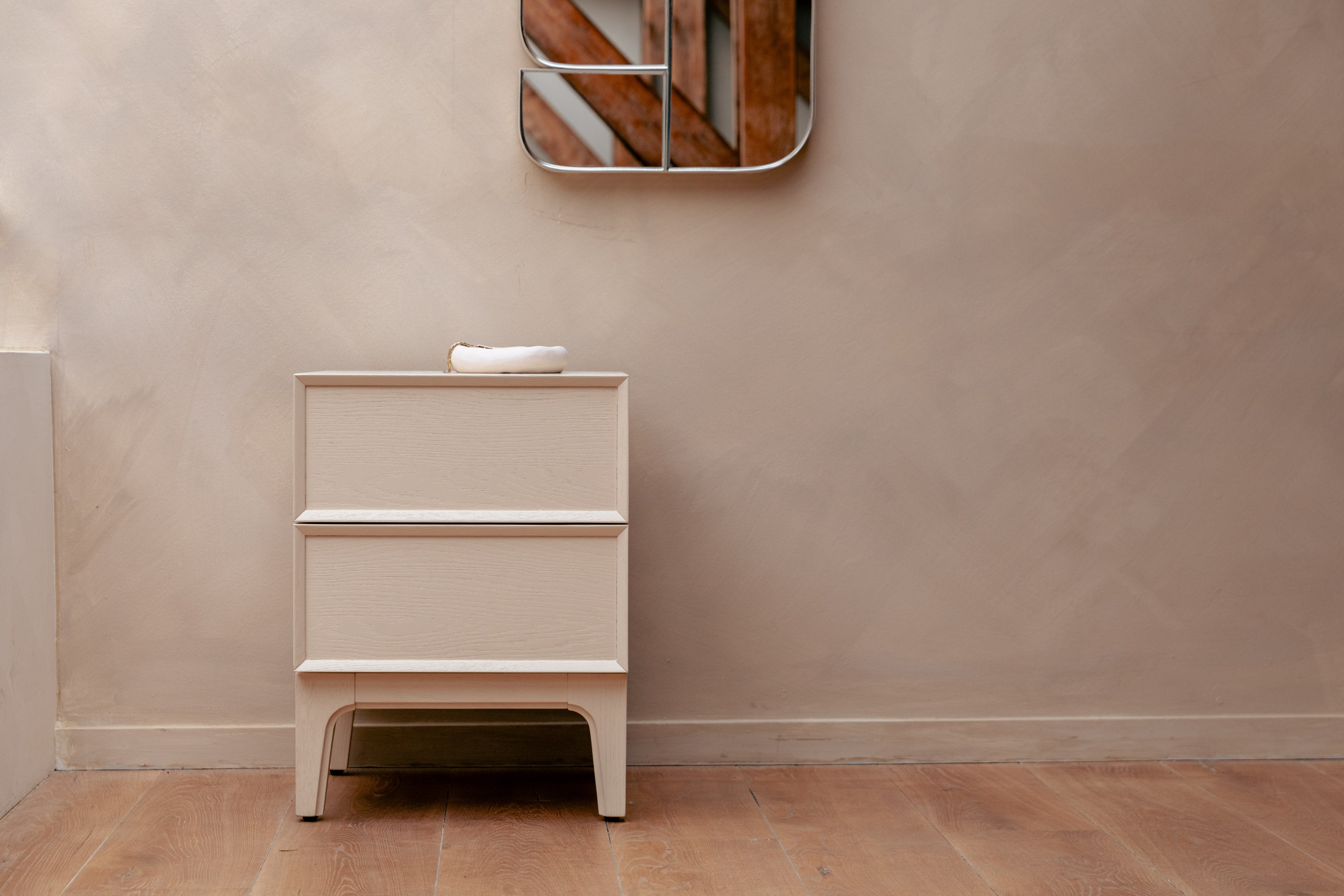 June - Bedside Table - Solid Oak - Beige