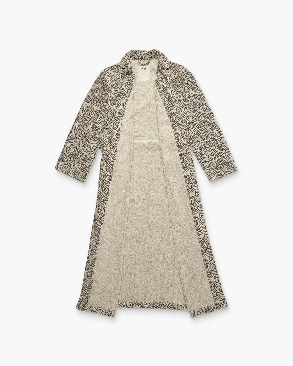 Ivory Squiggle Long Robe - Offwhite