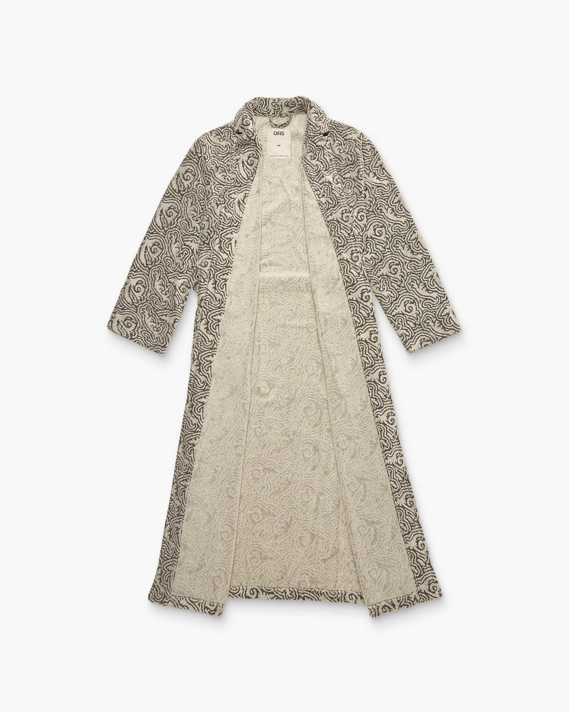 Ivory Squiggle Long Robe - Offwhite