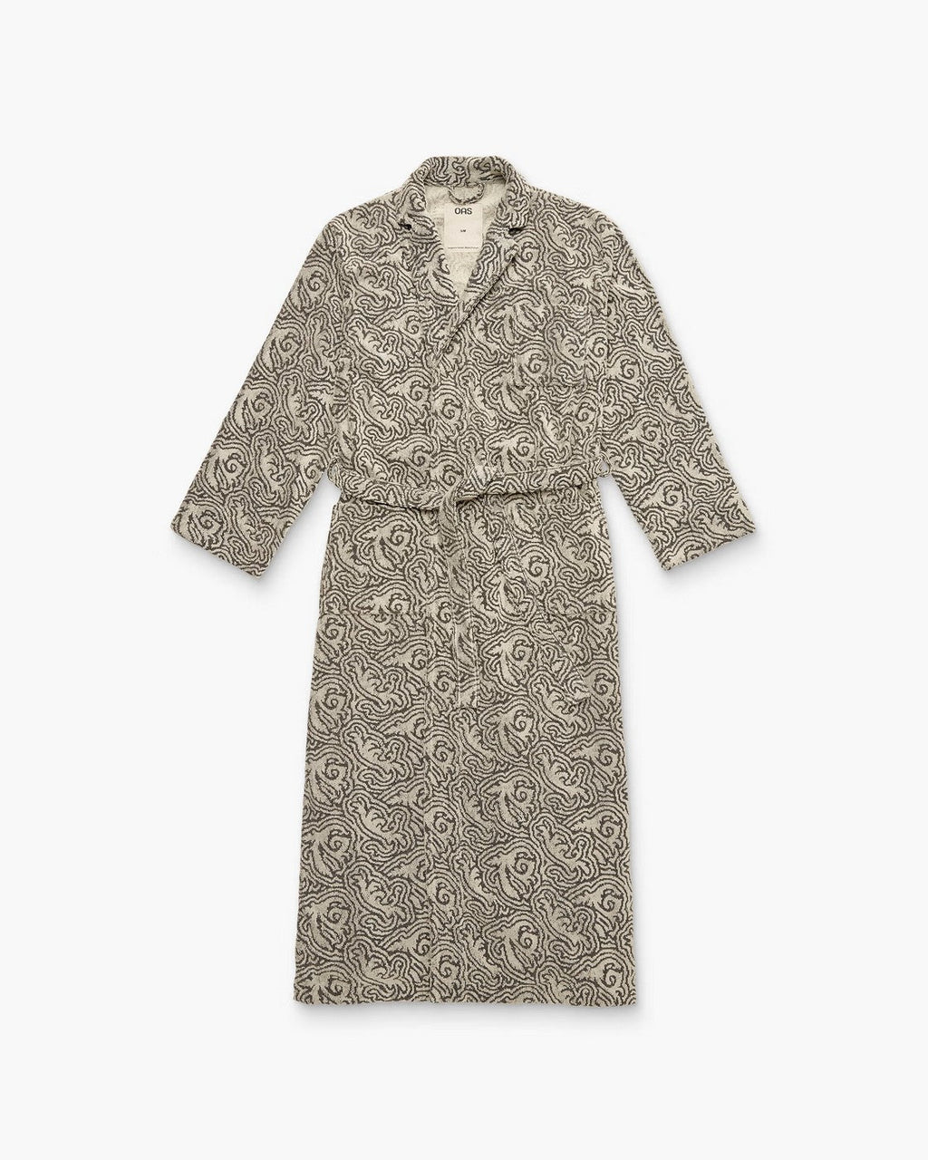 Ivory Squiggle Long Robe - Offwhite