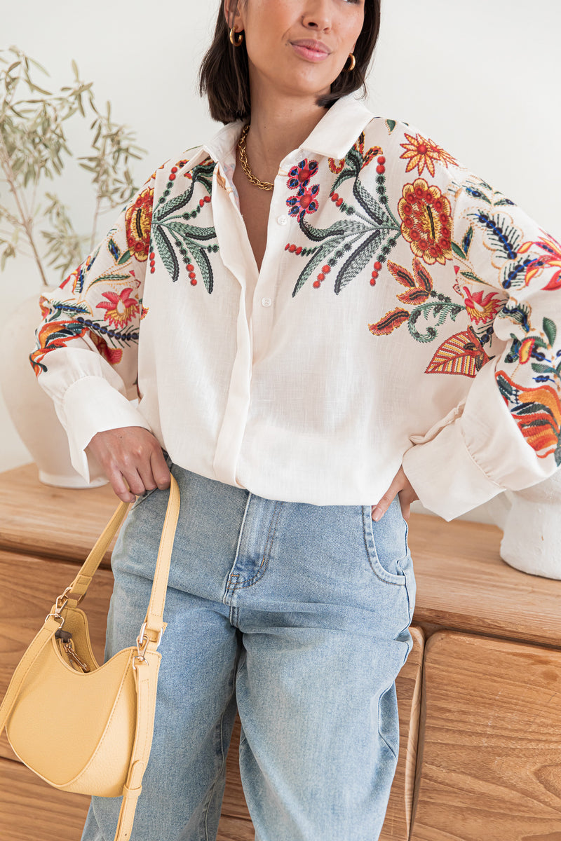 IVY Blanche - Chemise Motifs