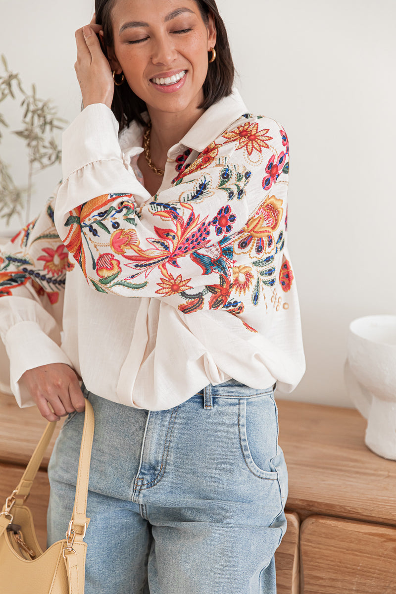 IVY Blanche - Chemise Motifs