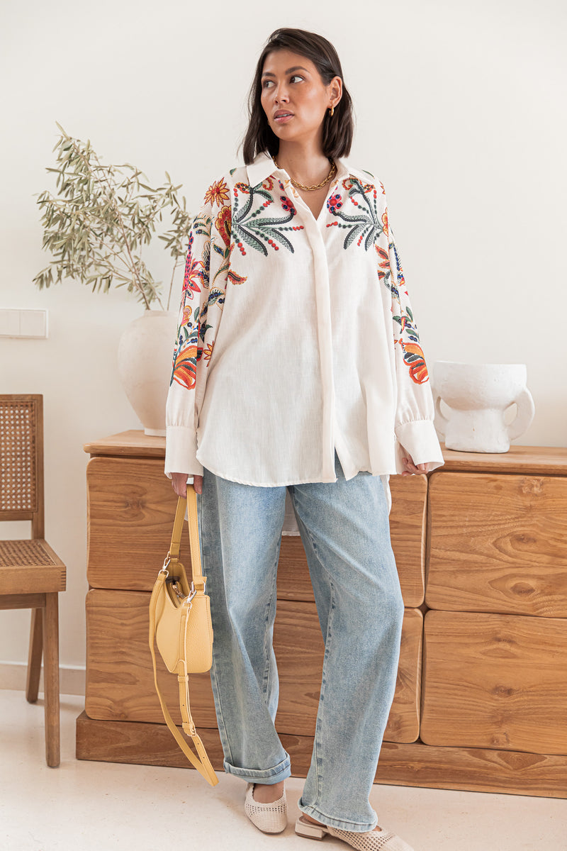 IVY Blanche - Chemise Motifs